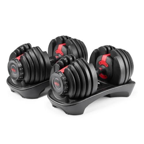 Bowflex SelectTech 552 Adjustable Dumbbell Set – 5-52 lbs., Size: 16, Black