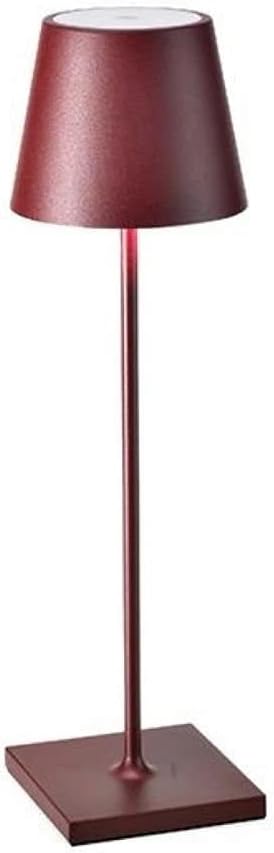 Zafferano Poldina Pro LED Table Lamp (Color: BORDEAUX) Touch On/Off, Touch Dimmable, Powder Coated Aluminum, IP54 Protection, Indoor / Outdoor, Contact Charging Base, USA Plug - Image 2